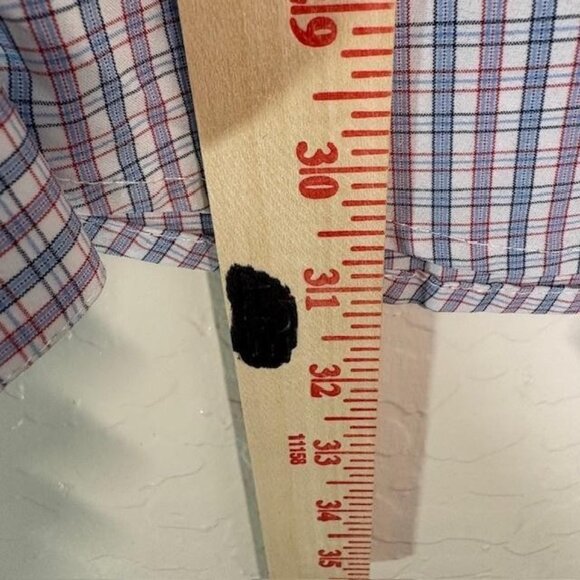 Mizzen+Main Shirt Mens Large Blue Red Plaid Leeward Performance Trim Fit Dress - Picture 7 of 7